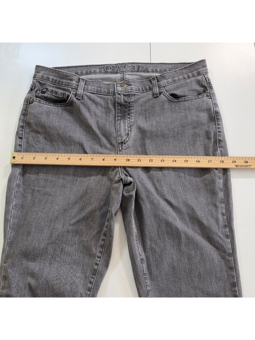 Yoga Jeans Women 32 Gray Skinny Raw Hem Stretch Canada Made Athleisure Casual - Picture 7 of 16